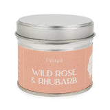Pintail wild rose rhubarb tin candle 225g, imported from the UK