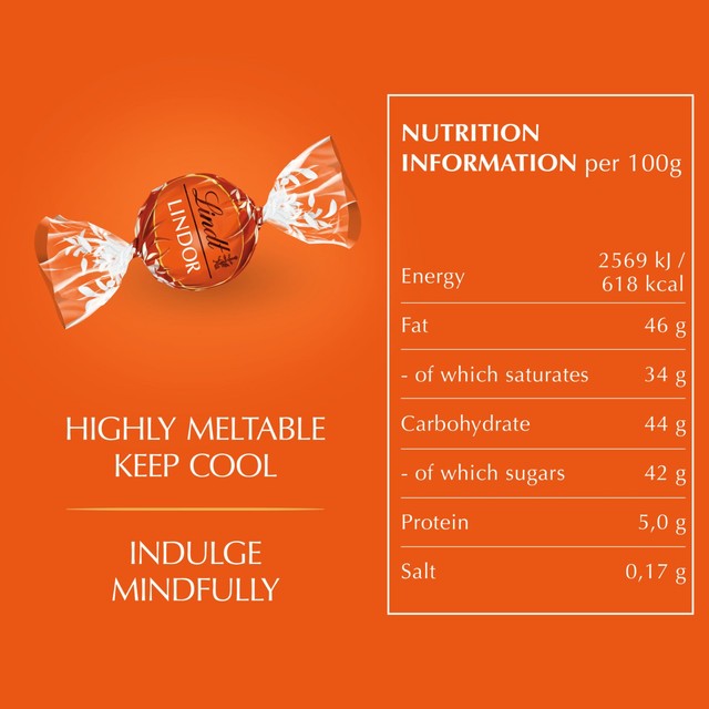 Lindt Lindor blood orange milk chocolate truffles 200g, UK version