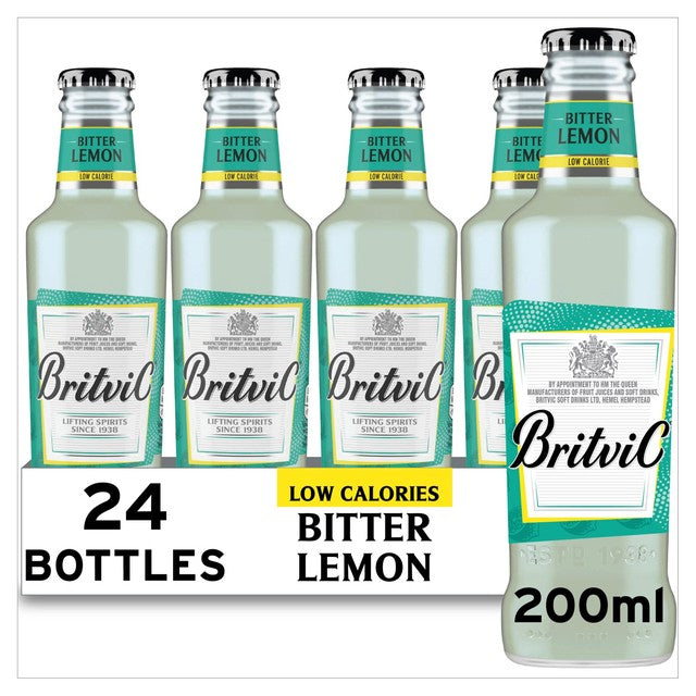 Britvic Bitter Lemon soft drink 24 x 200ml - British product