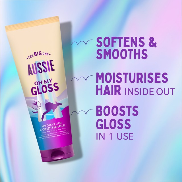 Aussie Oh My Gloss hair conditioner, imported from the UK