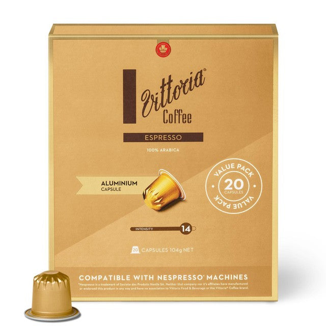 Vittoria espresso coffee capsules 20s (British brand)