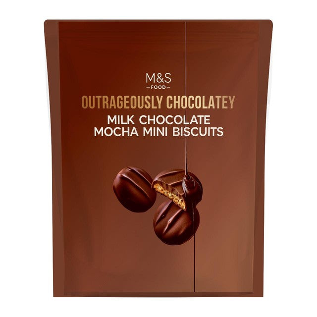M&S mocha mini biscuits in a pouch - British brand
