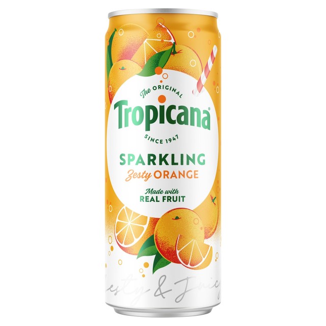 Tropicana Sparkling Orange carbonated juice drink 250ml (British brand)