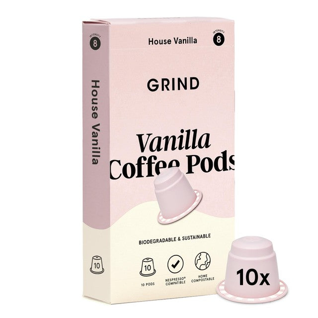 Grind vanilla coffee pods 10 pods - British product
