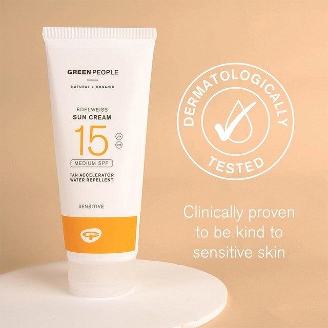 Green People SPF 15 sun cream with tan accelerator 200ml, UK version