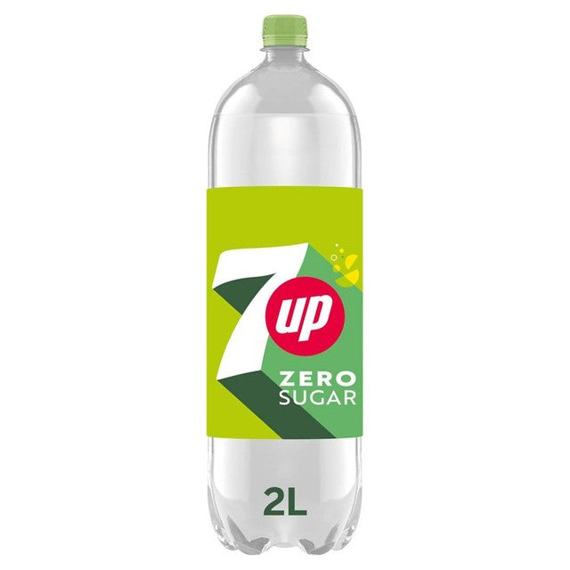 7UP zero sugar lemon and lime carbonated drink 2L (British brand)