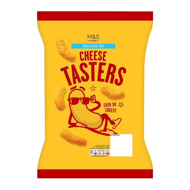 M&S Reduced Fat Cheese Tasters corn snack 80g, imported from the UK