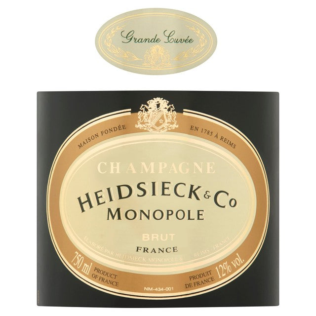 Heidsieck Monopole Champagne Grande Cuvee NV 75cl, UK version