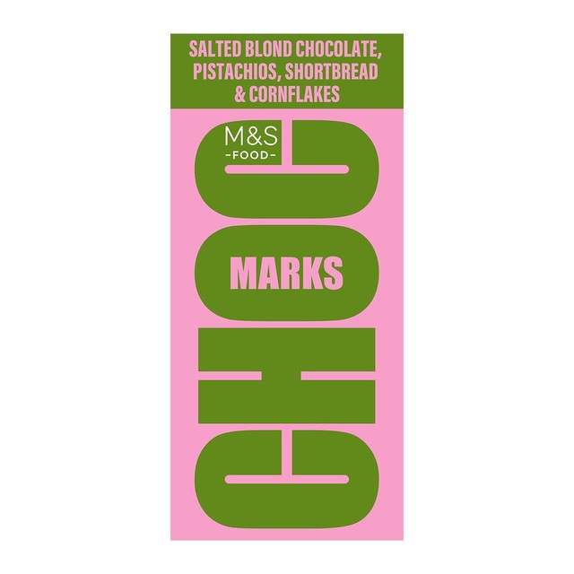 M&S white chocolate bar with pistachios 180g, imported from the UK