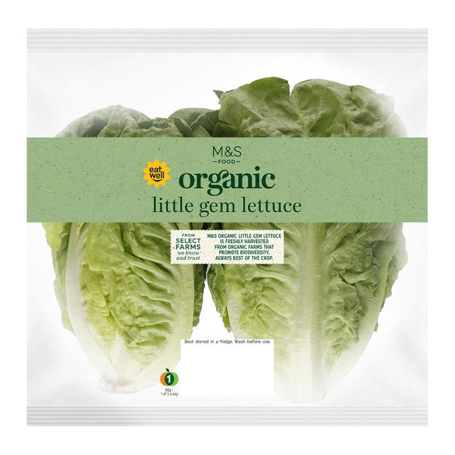 M&S Organic Little Gem Lettuce 2 per pack, imported from the UK