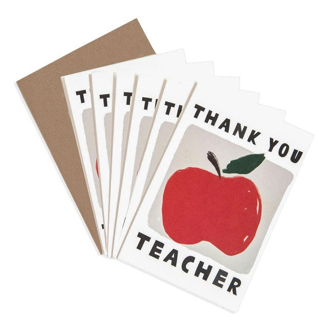 Caroline Gardner thank you cards red apple teacher design (British brand)