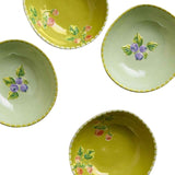 M&S floral melamine cereal bowl set of 4 green - British product