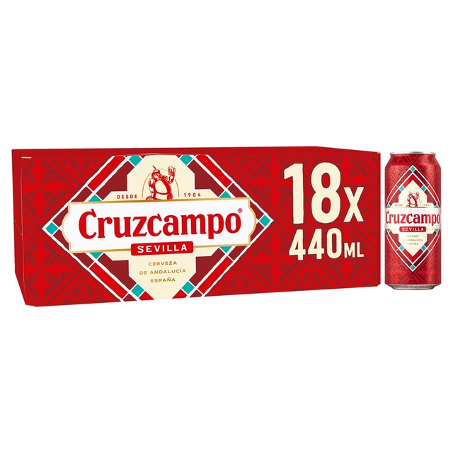 Cruzcampo Sevilla Lager 18 x 440ml cans - British product