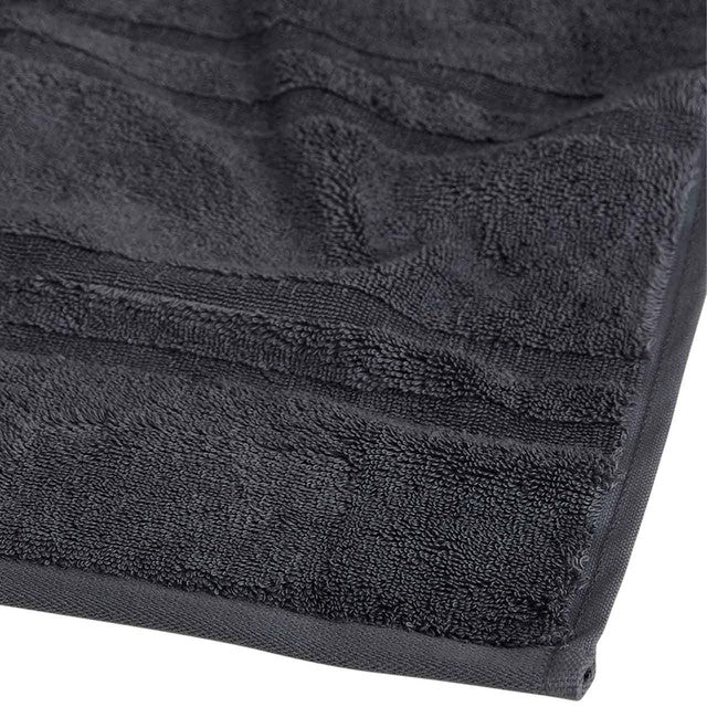 M&S Egyptian cotton striped bath towel in charcoal, imported from the UK