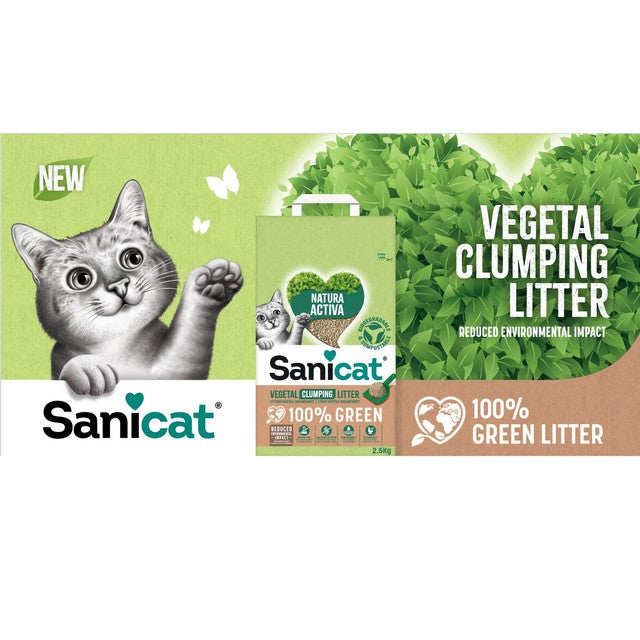Sanicat Green Clumping Cat Litter 2.5kg (British brand)