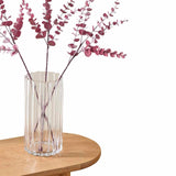 M&S ridged glass cylinder vase clear one size, imported from the UK