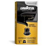 Lavazza espresso lungo aluminium Nespresso compatible coffee capsules 10 pack, UK version
