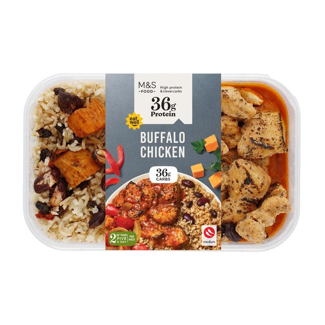 M&S High Protein Buffalo Chicken ready meal 370g, imported from the UK