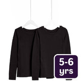 M&S kids thermal tops black 5-6 years 2pk, imported from the UK