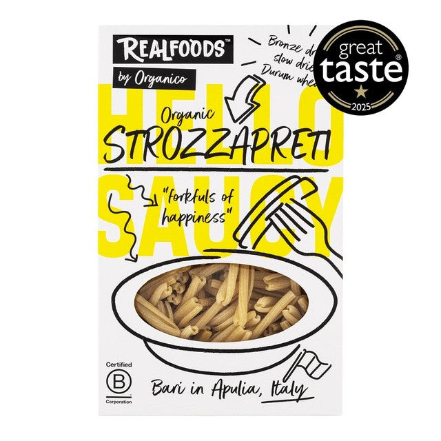 Realfoods by Organico organic strozzapreti pasta 500g, imported from the UK