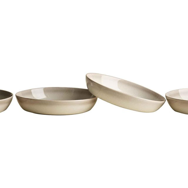 M&S Amberley reactive pasta bowls natural stoneware set, imported from the UK