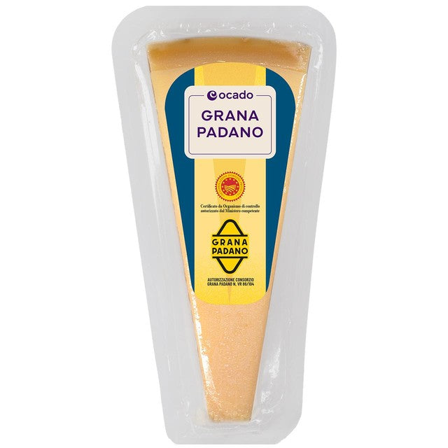 Ocado Grana Padano hard cheese 200g, imported from the UK