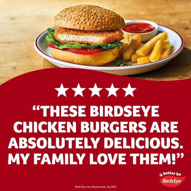 Birds Eye chicken burgers with golden wholegrain 200g - British product