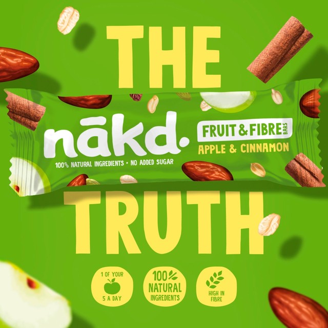 Nakd Apple & Cinnamon Cereal Bars 3x44g, imported from the UK