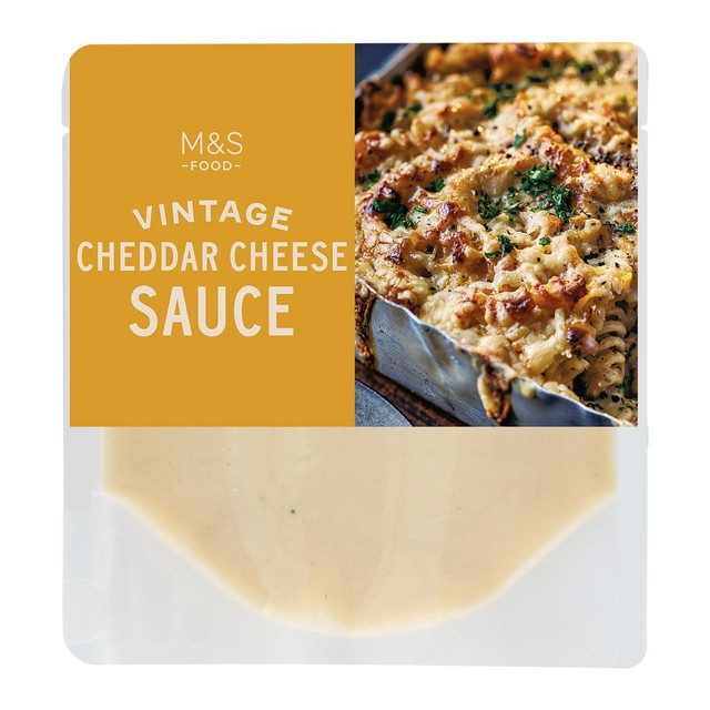 M&S Vintage Cheddar Cheese Sauce 200g, imported from the UK