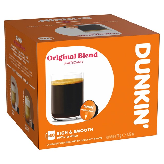 Dunkin Original Blend coffee pods for Dolce Gusto, UK version