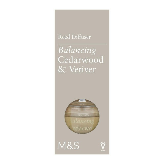 M&S Cedarwood Vetiver Reed Diffuser 80ml, imported from the UK