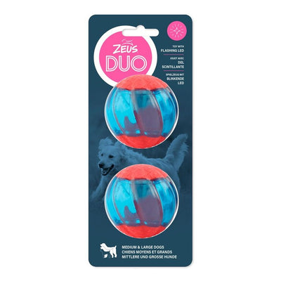 M&S Zeus Duo Ball With LED Interactive Dog Toy 6.3cm- Buy online at McGrocer