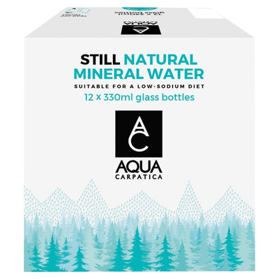 M&S Aqua Carpatica Natural Still Mineral Water Glass Bottles 12 x 330ml- Buy online at McGrocer