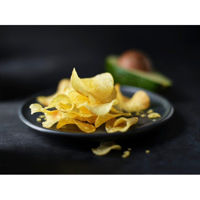 M&S avocado oil crisps with Mediterranean sea salt 125g, imported from the UK