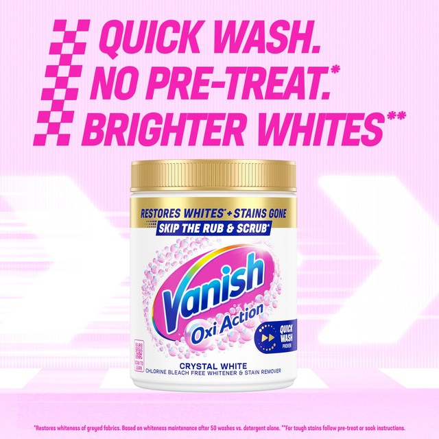 Vanish fabric stain remover powder for whites 850g (British brand)