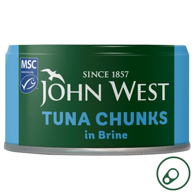 Poisson en conserve de morceaux de thon John West saumuré 125g