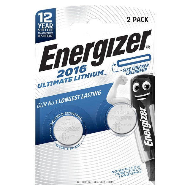 Energizer CR2016 lithium coin battery 2-pack - British product