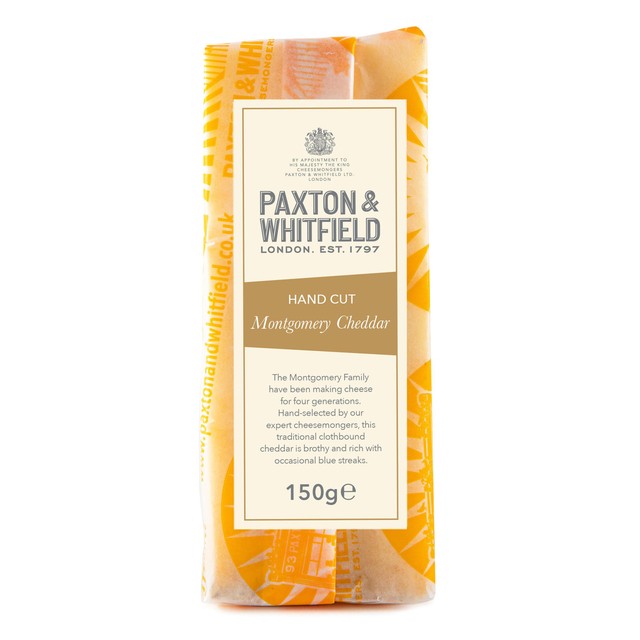 Paxton & Whitfield Montgomery's Cheddar cheese 150g, imported from the UK