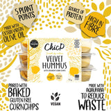 ChicP Velvet hummus snack pack with corn chips 153g - British product