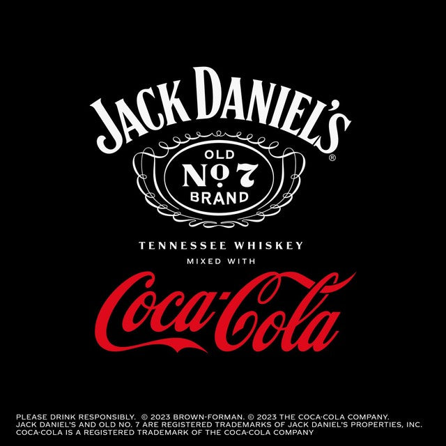 Jack Daniels & Coke pre-mixed cocktail 5% alcohol, UK version