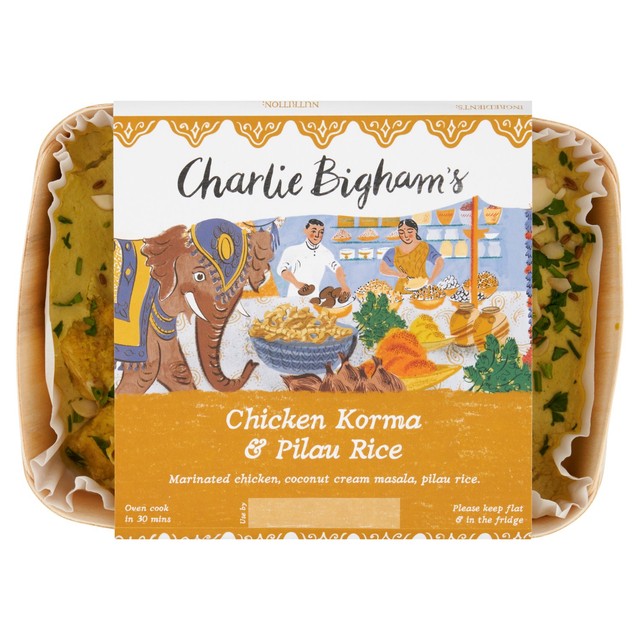 Charlie Bigham's Chicken Korma & Pilau Rice for 2 ready meal 810g - British product