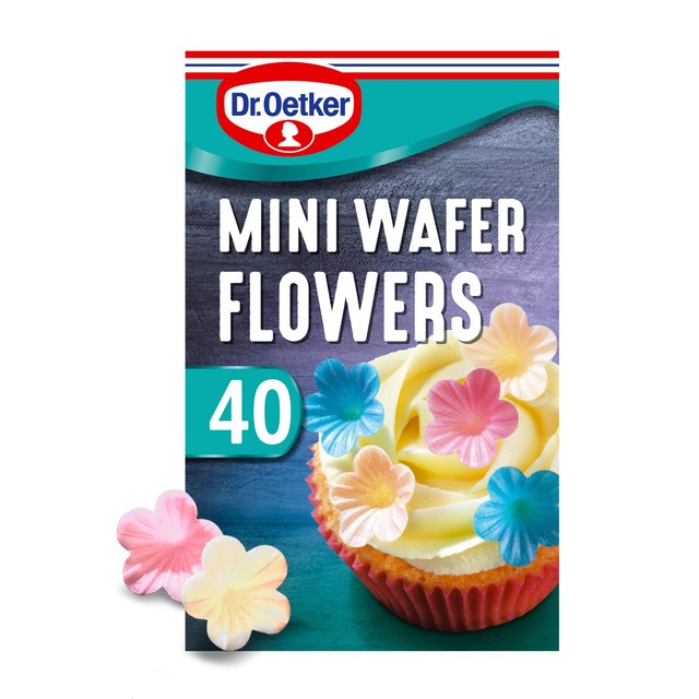 Dr. Oetker mini wafer flowers cake decorations 40 pack - British product