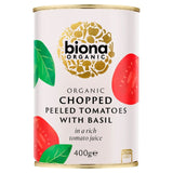 Biona organic chopped tomatoes with fresh basil 400g - British product