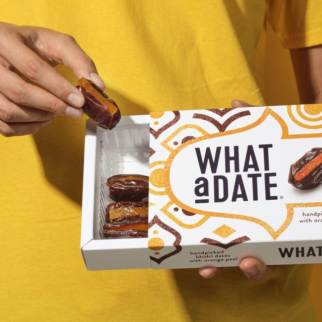 What a Date candied orange peel with organic dates, UK version