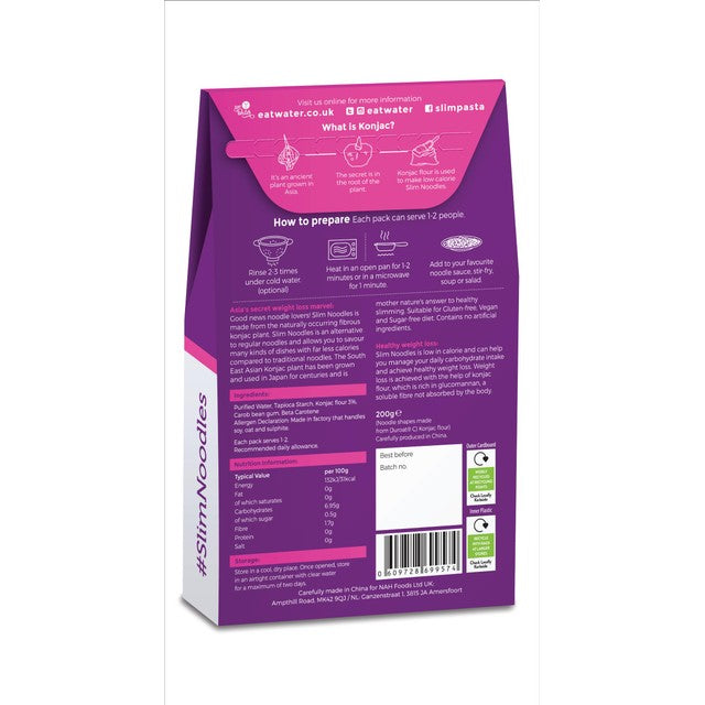 Eat Water Slim Noodles Thai Style 200g - Britisk produkt