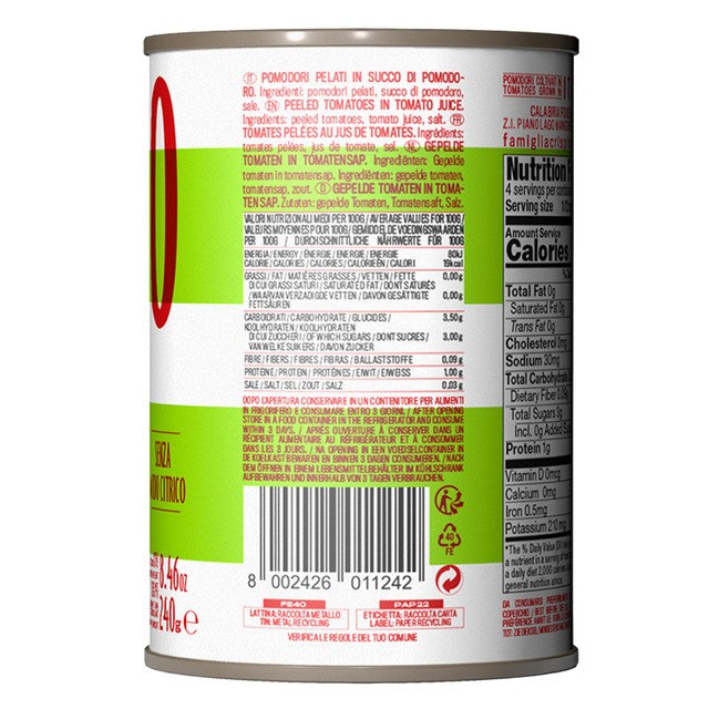 Crispino peeled cherry tomatoes in tomato juice - British product