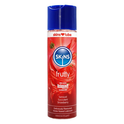 Lubrifiant à base d'eau saveur fraise Skins 130 ml