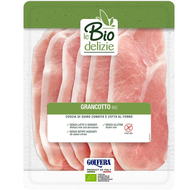 Golfera organic Italian prosciutto cotto 80g, UK version