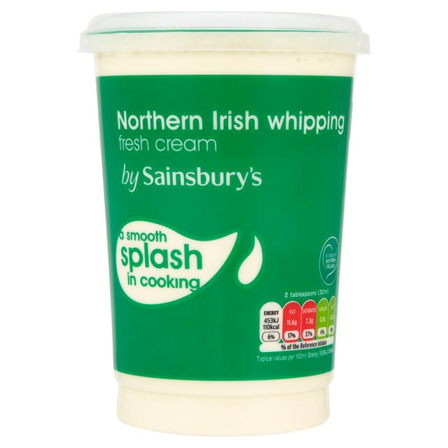 Sainsburys Northern Irish Whipping Fresh Cream 600ml