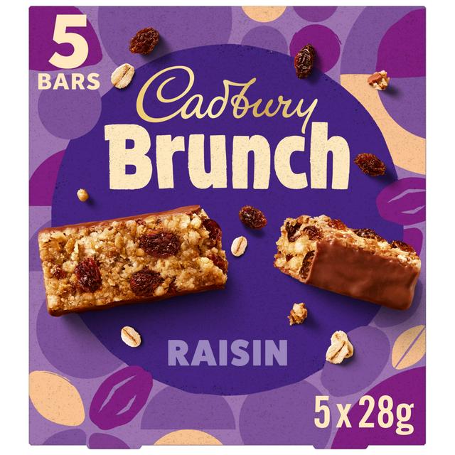 Cadbury Brunch Raisin Wholegrain Cereal Bars Multipack 5 x 28g